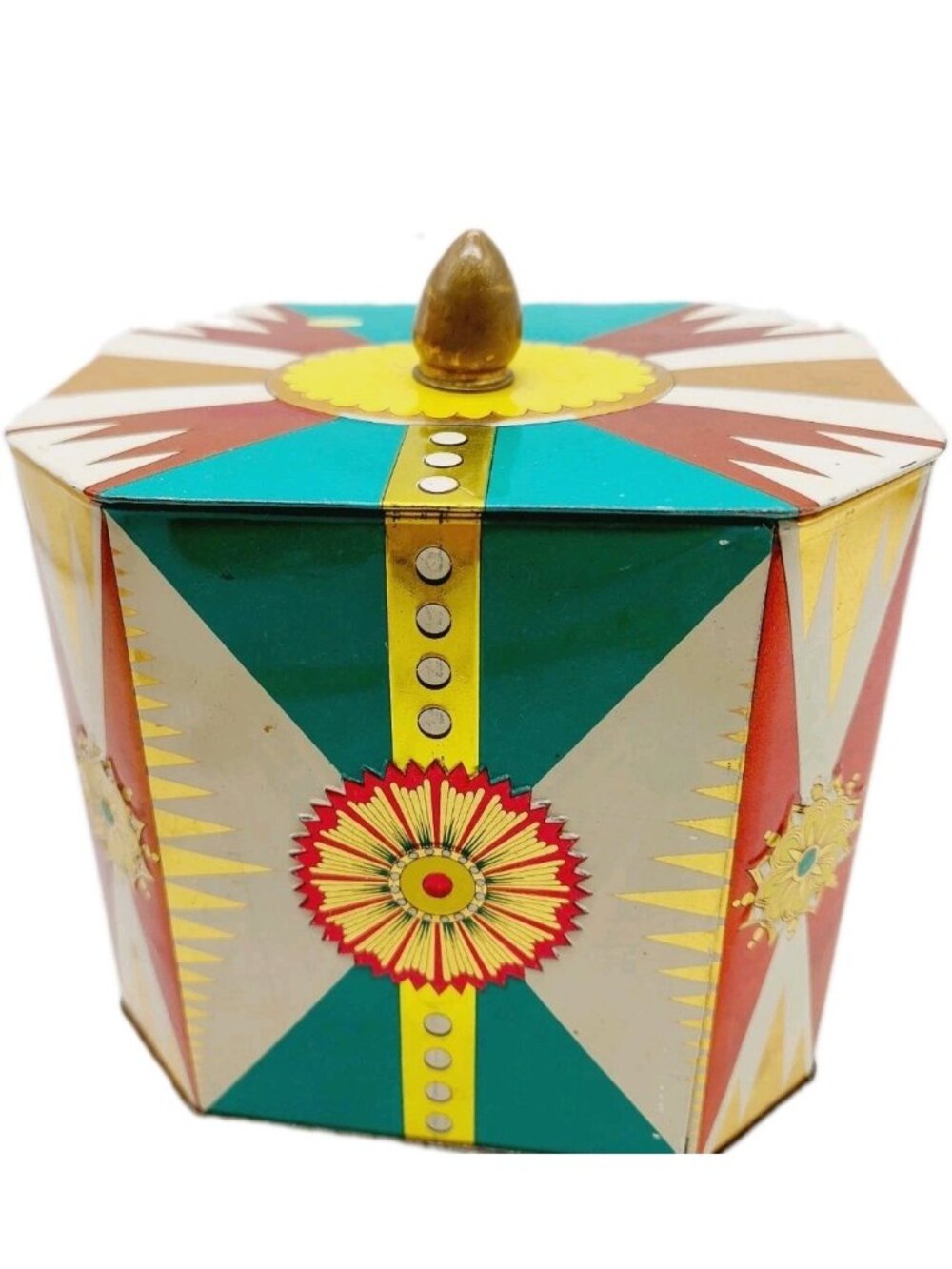 Baret Ware Art Grace Tin Container Art Deco Baretware Made in England Vintage